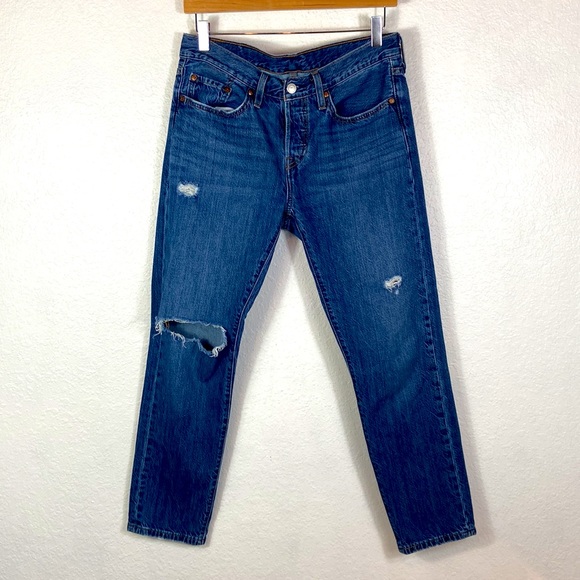 Levi's 501 tapered Leg crop Jeans 27 x 28 - Picture 3 of 10